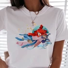 Женская одежда большого размера футболка японский мультфильм Стиль Футболка с принтом Повседневная летняя футболка с короткими рукавами и круглым вырезом топы, футболки, одежда