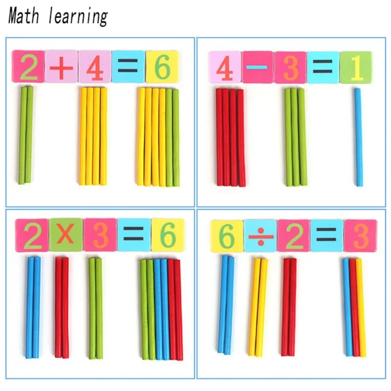 Детские математические игрушки деревянная палка Магнитная Математическая головоломка для подсчета обучения Детские подарки