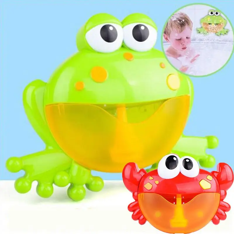 Baby Bath Toys Blowing Bubble Machine Crabs Frog Music Kids Toy Bathtub Soap Maker Bathroom Water for Child | Игрушки и хобби