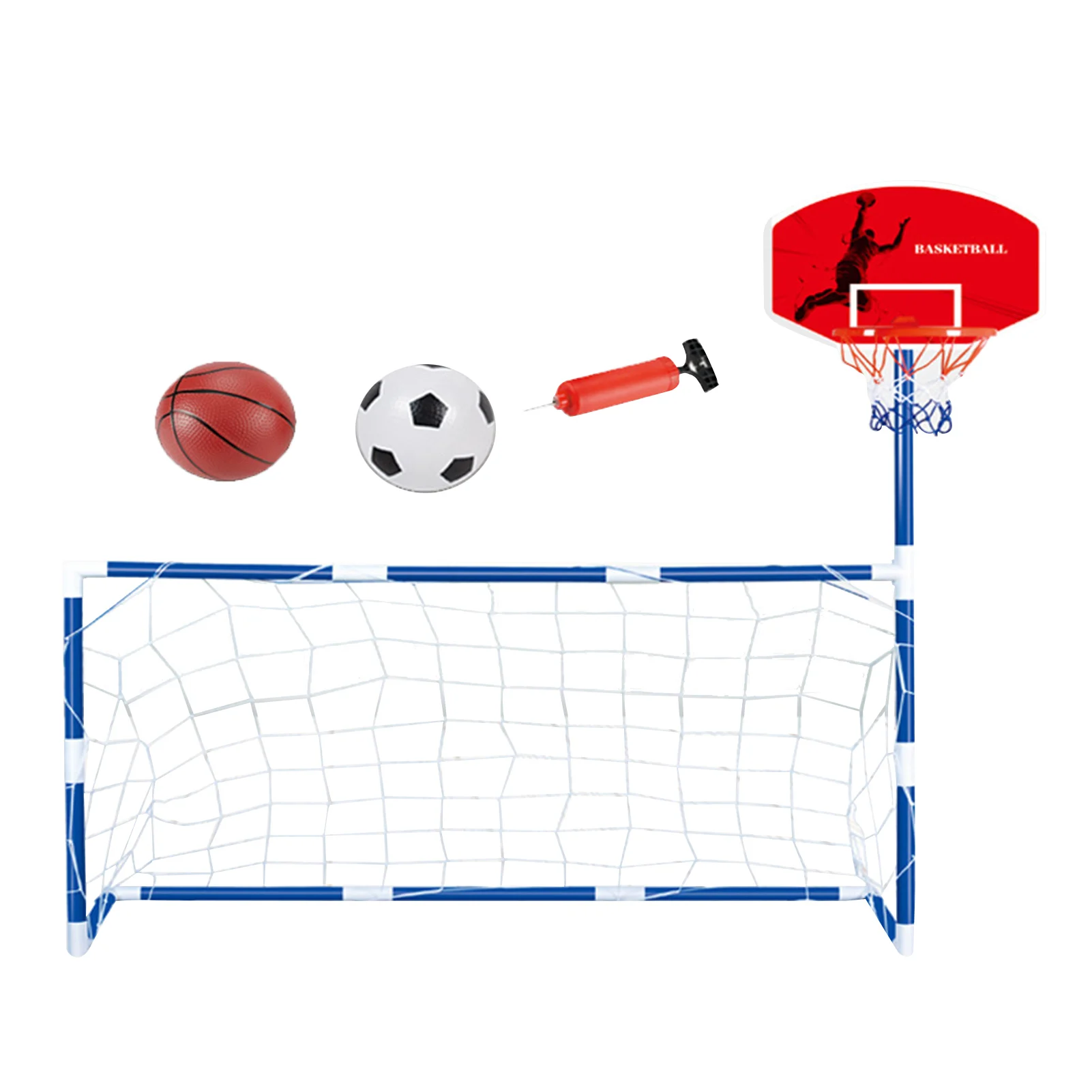 2 в 1 Портативный детская Футбол двери баскетбольное кольцо ворота игрушечные