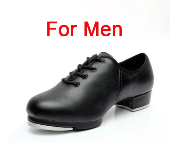 Black For Men Классическая засоряющая обувь для мужчин и женщин, на шнуровке, из натуральной кожи, на среднем каблуке, джазовая засоряющая обувь, размер EU34-EU45 - Цвет: Black For Men