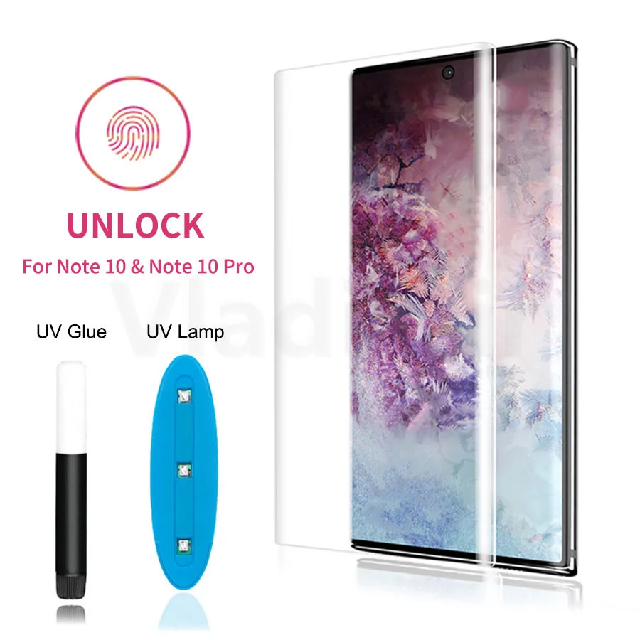 3D УФ изогнутая полная клейкая жидкость из закаленного стекла для samsung Galaxy Note 10+ Nano полная пленка Glus Cover S8 S9 Note 10 9 S10e