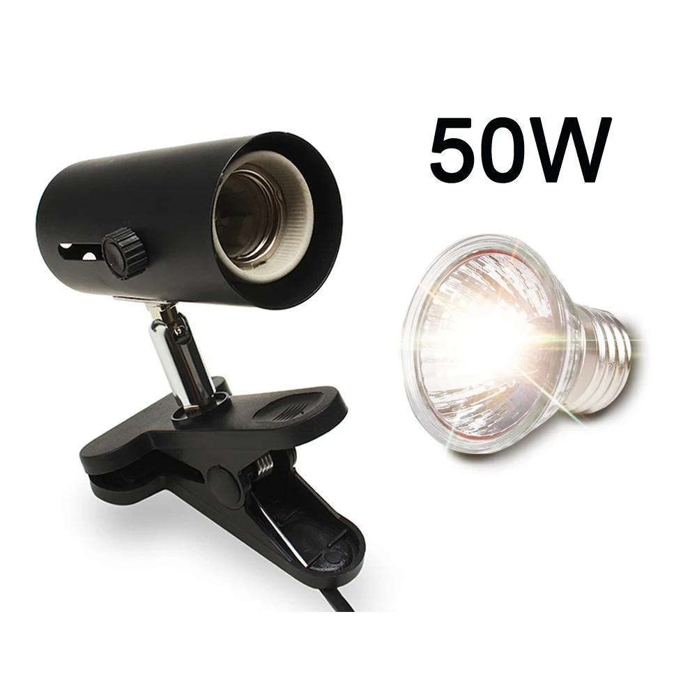 Black and 50W lamp UVA+ UVB 3,0 лампа для рептилий комплект с зажимом керамический держатель для ламп черепаха греется УФ нагревательный набор ламп черепахи ящерицы освещение - Цвет: Black and 50W lamp