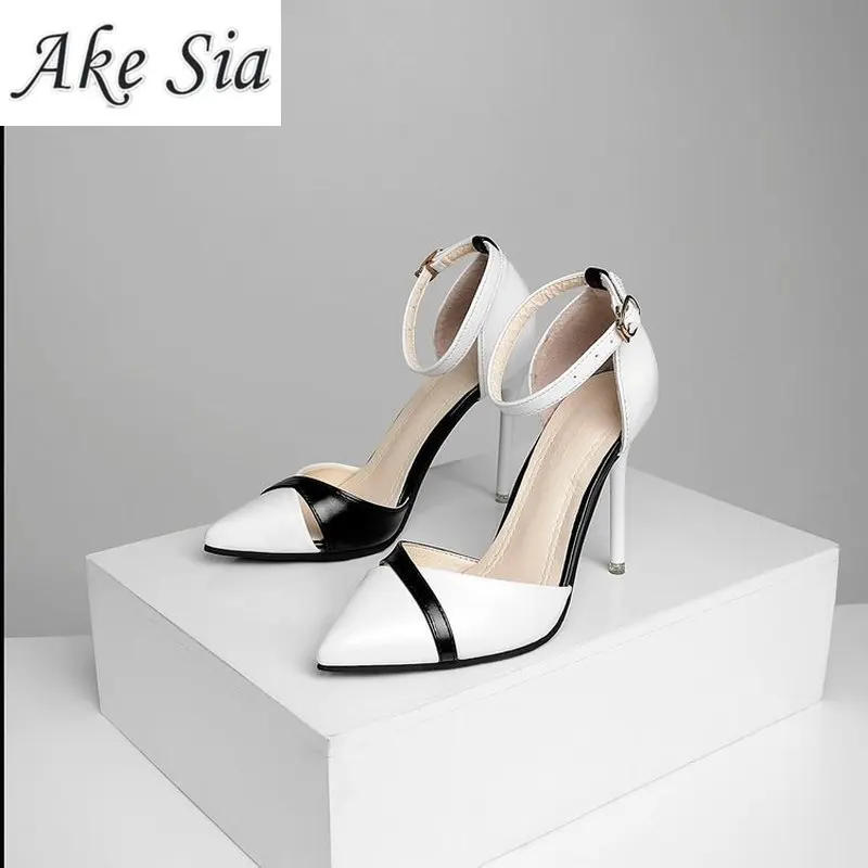 2020 в Корейском стиле Женские пикантные туфли на высоком каблуке Туфли сплошной