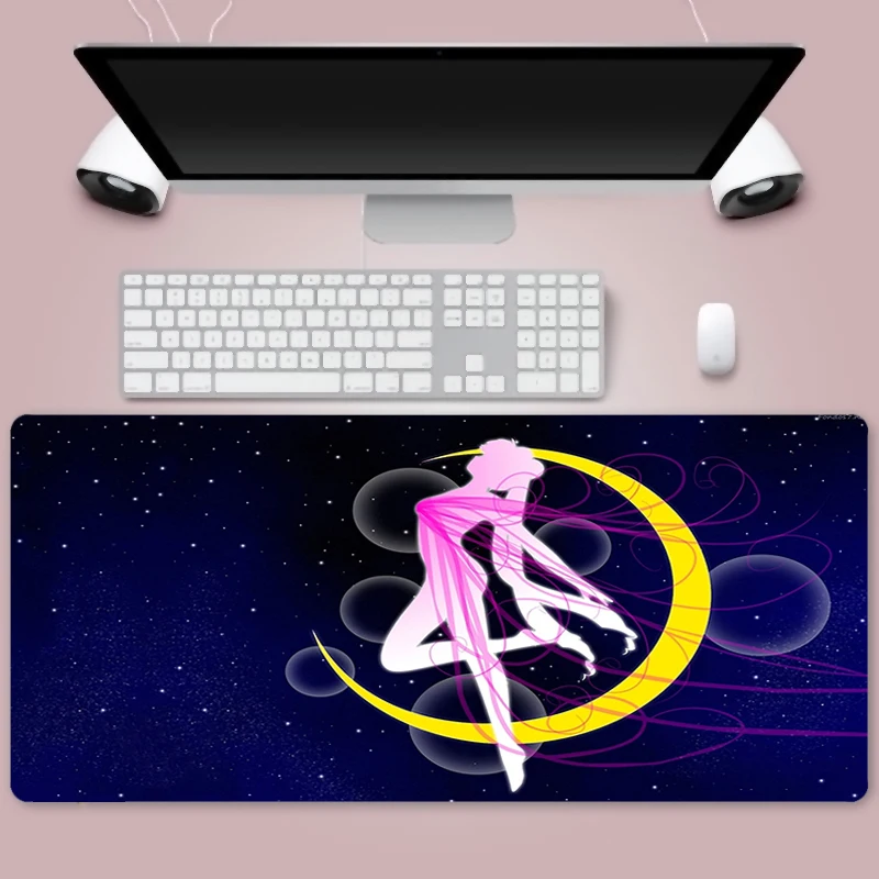 

Sailor Moon Large Mouse Pad Gaming Mousepad Anti-slip Natural Rubber Gaming Mouse Mat with Locking Edge