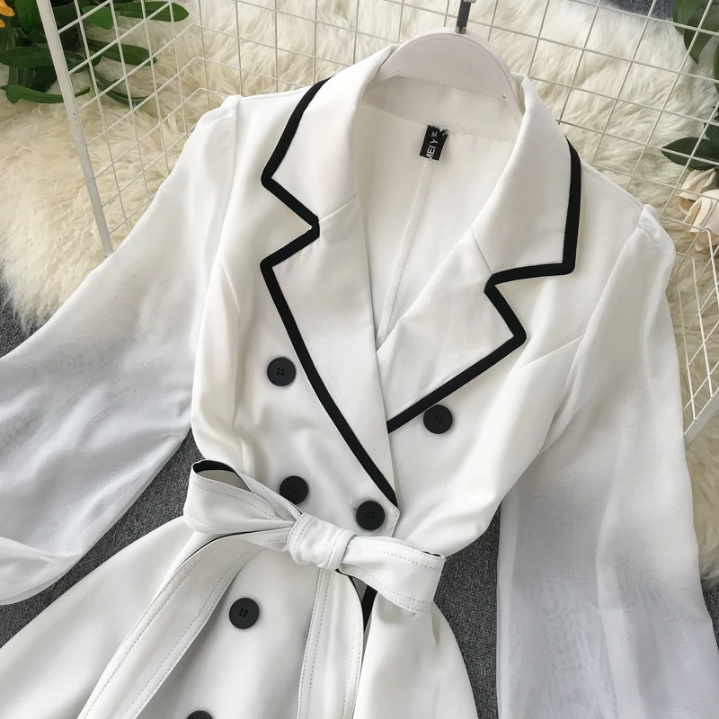 Вечерние черно-белые лоскутные платья с поясом жаккардовые контрастные двойные