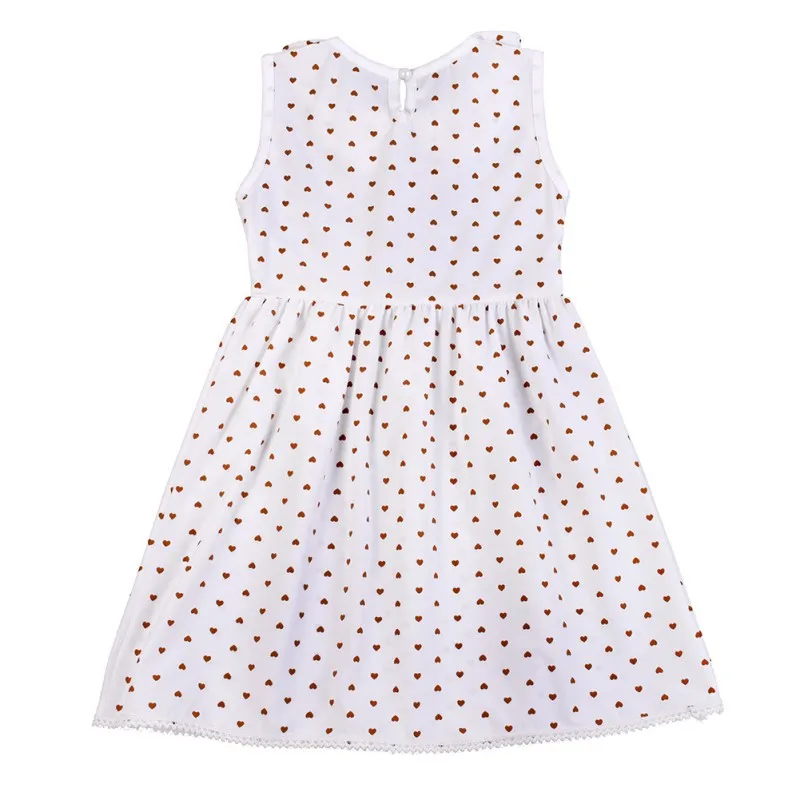 Милое летнее платье принцессы в горошек без рукавов для девочек милое детское