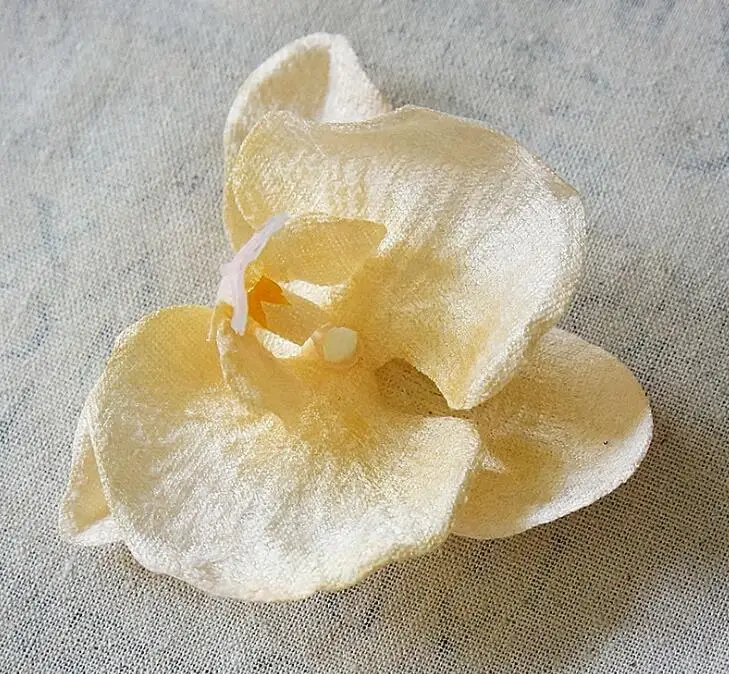 Velvet white Бабочка Орхидея головы 13 см/11 см шляпа одежда DIY Высокое качество шелковые цветы для дома Свадебные украшения Искусственный Цветок голова - Цвет: Velvet white