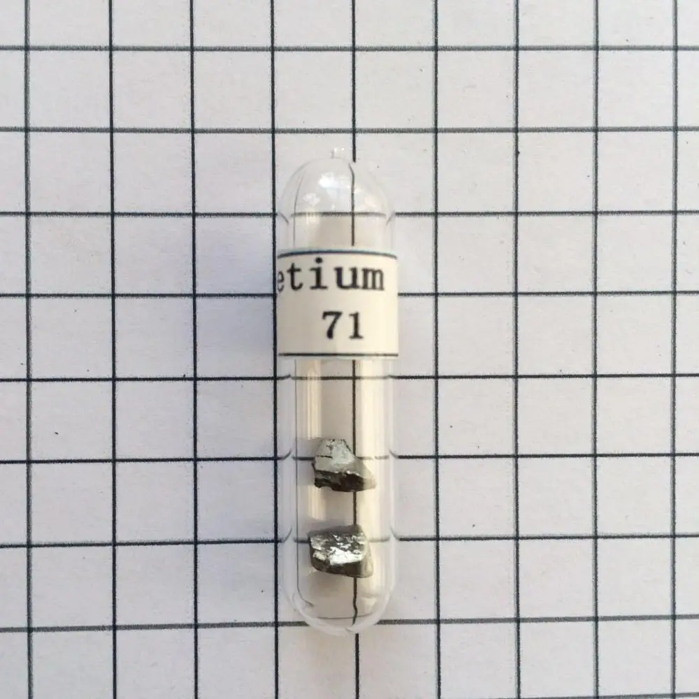 Lu Lutetium Cube Bulk Glass Seal Pure 99.95% Периодическая таблица редкоземельных металлических