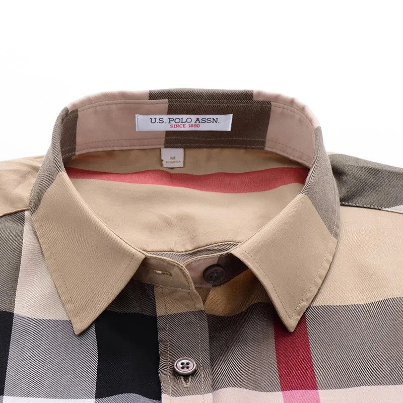 U.S.Polo Assn. Классическая женская рубашка в клетку Модный высококачественный