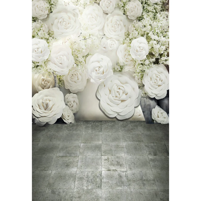

2020 Marriage Fotografia backgrounds vinyl white flower wall photo backdrop for photography studio accessories photophone S-2694