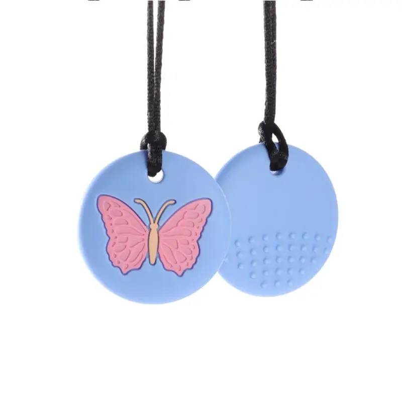 Collar masticable de silicona para ni&ntilde;os, mordedor sensorial con autismo, TDAH, tubos de dentici&oacute;n-3
