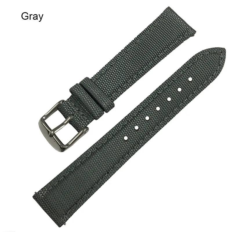 Высококачественный серый быстросъемный браслет для часов Sailcloth 18 мм 20 22 |