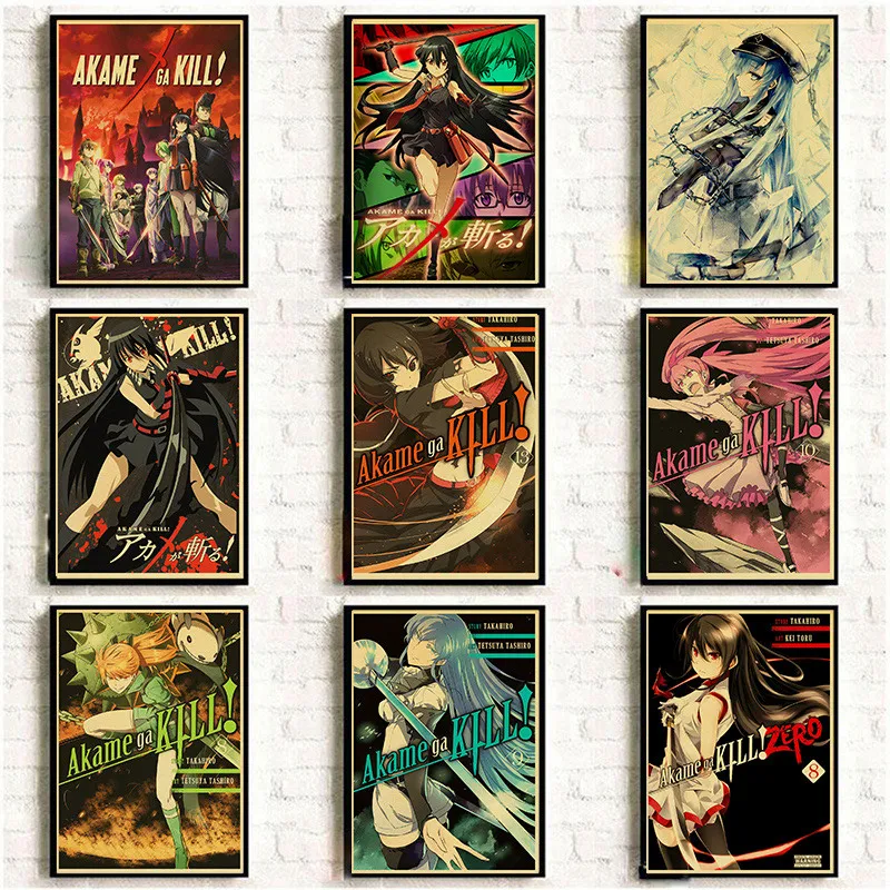 Японское аниме Akame Ga Kill винтажный настенный плакат картина для домашней комнаты
