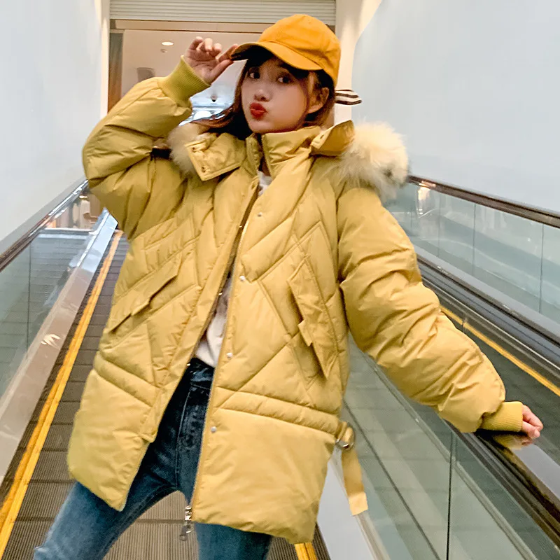 Зимняя куртка женская хлопковая одежда 2019 новая зимняя Корейская версия средней