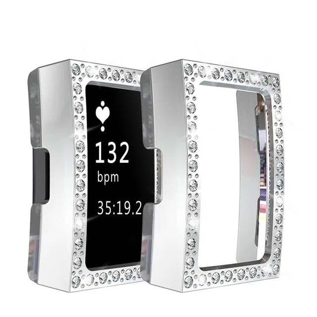 Silver-Blingbling Чехол для смарт часов для Fitbit Charge 2 Полная защита ТПУ чехол для Fitbit Charge 2 Защита экрана для браслета Fitbit Charge 2 - Цвет: Silver-Blingbling