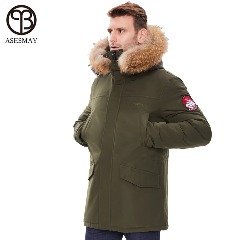 2022 Men Winter Jacket Brand Clothing Thicken Male Coat Parkas Hooded Natural Raccoon Fur Long Bio-Down Winter Jackets Degree-30