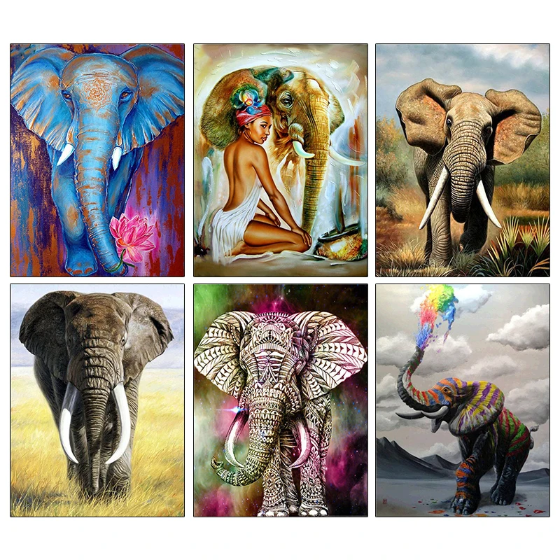 

5D DIY Diamond Painting Elephant Cross Stitch Kit Full Drill Diamond Embroidery Mosaic animal Art Picture Home Decoration Gift