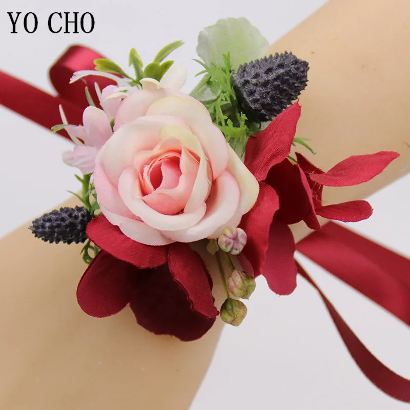 YO CHO свадебные корсажи и бутоньерка женская брошь корсажный браслет для жениха с
