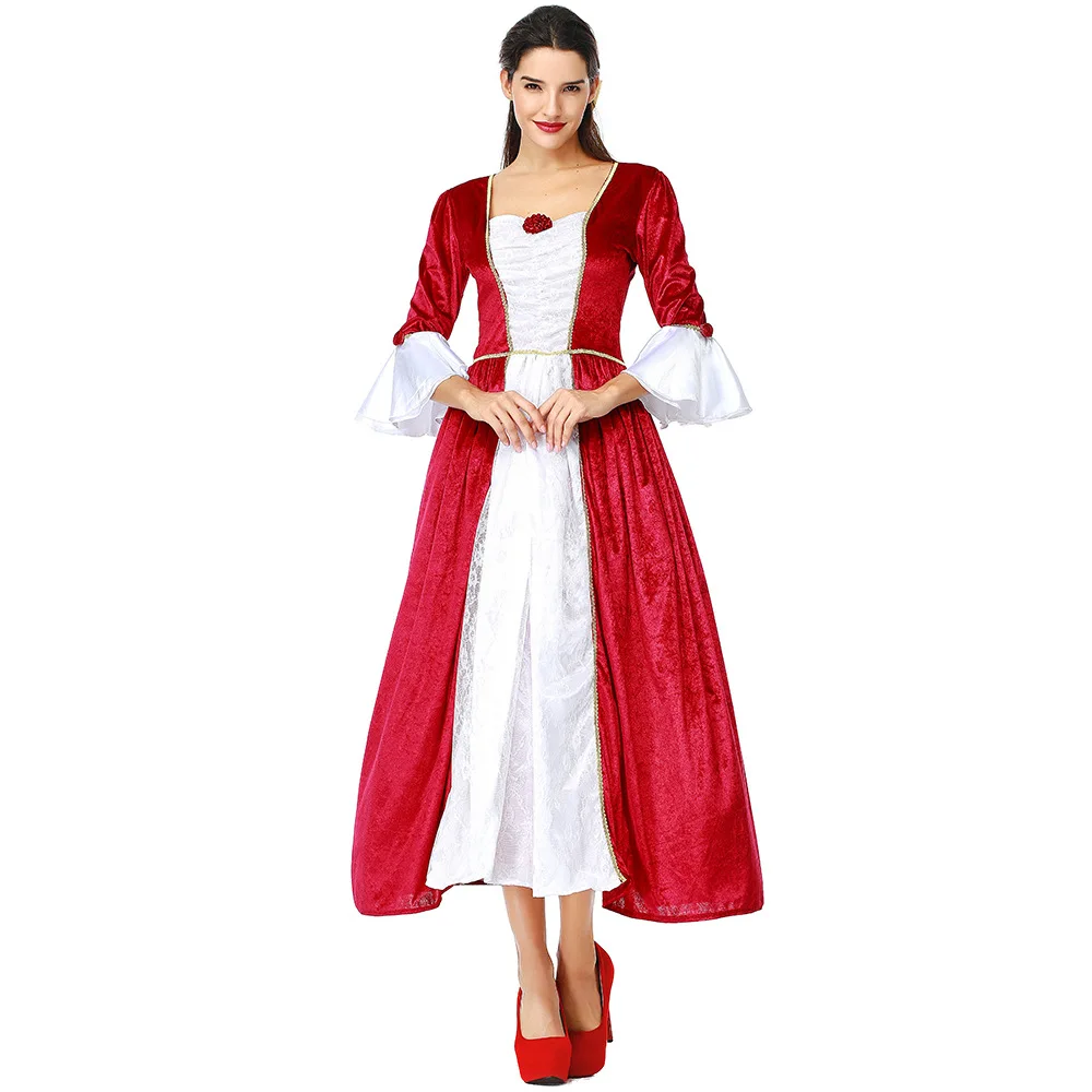 

Womens Renaissance Maiden Costumes Medieval Mary Queen Princess Costume Halloween Carnival Masquerade Party Dress Gown