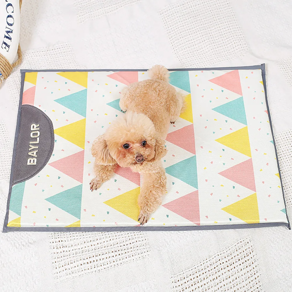 

Dog Bed Soft Dog Mat Cooling Summer Pad Mat For Pet Blanket Sofa Breathable Dog Bed Summer Dogs Pet Supplies Cool Dog Bed