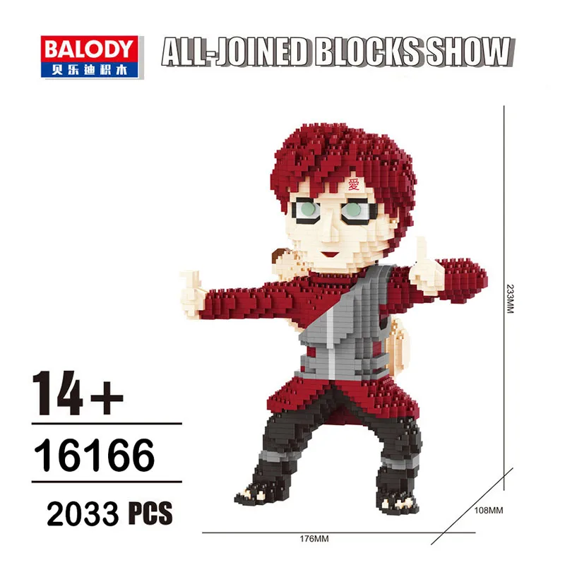 Balody аниме Ниндзя Блок Набор Мини Kakashi Sasuke Jiraiya модель Гаара блок строительные