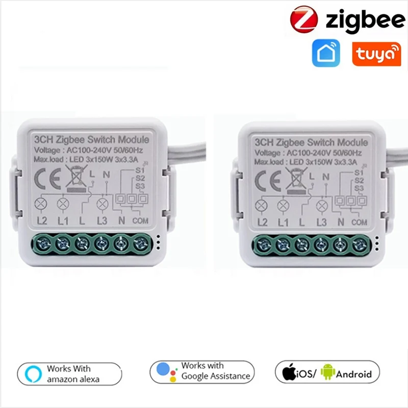 

Умный выключатель Zigbee, Беспроводной Выключатель с поддержкой Wi-Fi, 3 режима работы, с голосовым управлением