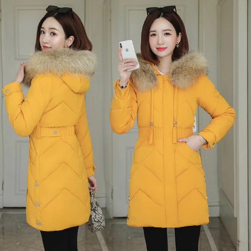 

Zqlz Plus Size 4xl Slim Long Parka Mujer 2019 Winter Thick Warm Parka Mujer Down Cotton Padded Fur Hooded Female Coat