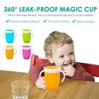 240 мл детская развивающая чашка для питья, Детская силиконовая чашка для малышей, 360 градусов, защита от протекания, Детские тренировочные чашки для воды для детей