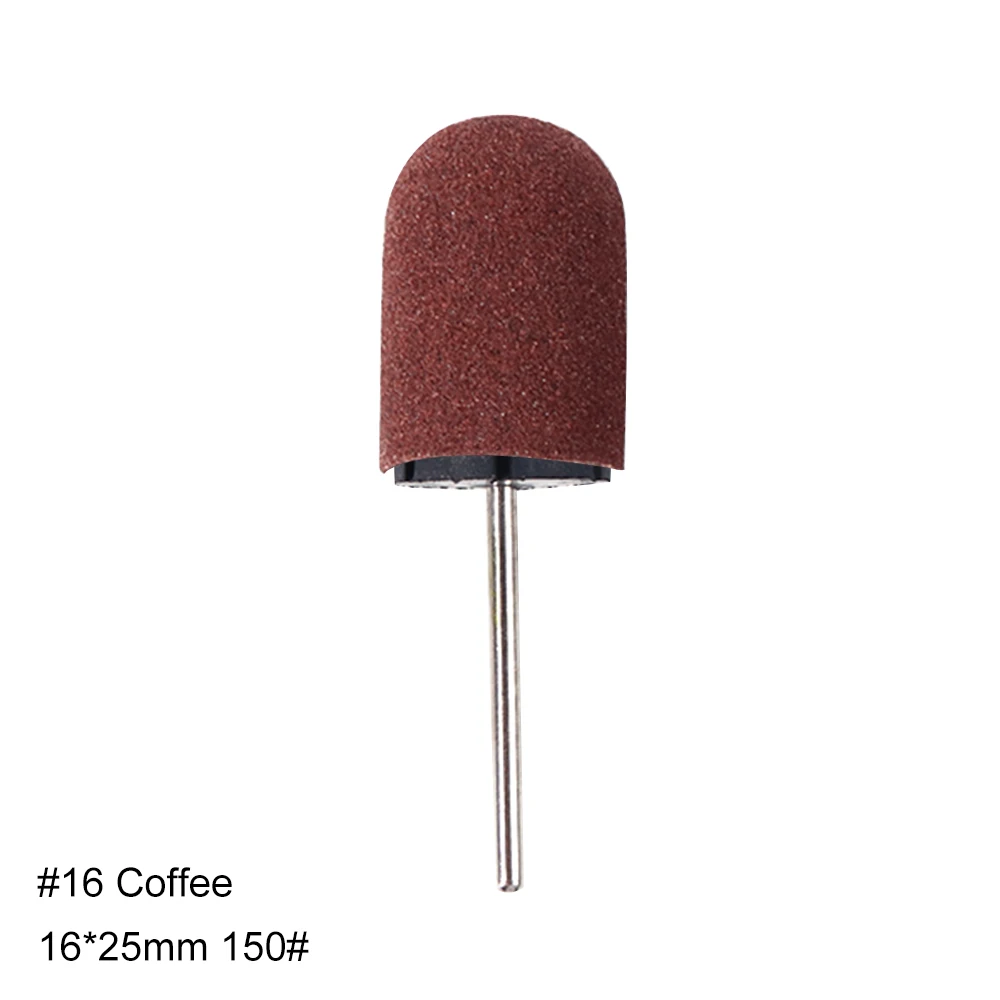 No.16 coffee 1 шт. шлифовальные круги для ногтей Кепки 150 Grip Rubber станок фрезерный резак для удаление маникюра гель аксессуары для педикюра инструмент LA725-1 - Цвет: No.16 coffee