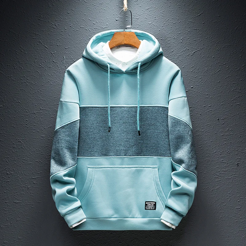 Zogaa Мужская Хип-Хоп толстовка с капюшоном Цветные Лоскутные толстовки уличная