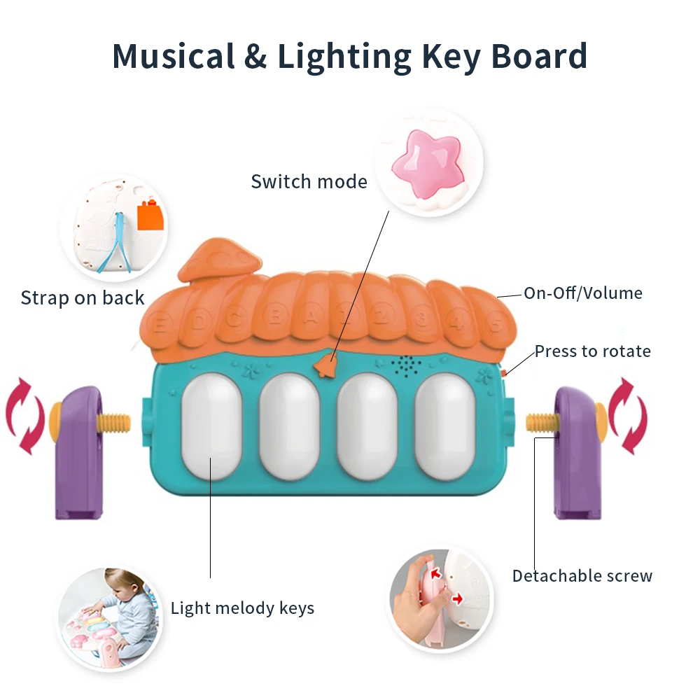 Гимнастика детский деятельности при удар и Play коврик для пианино центр с
