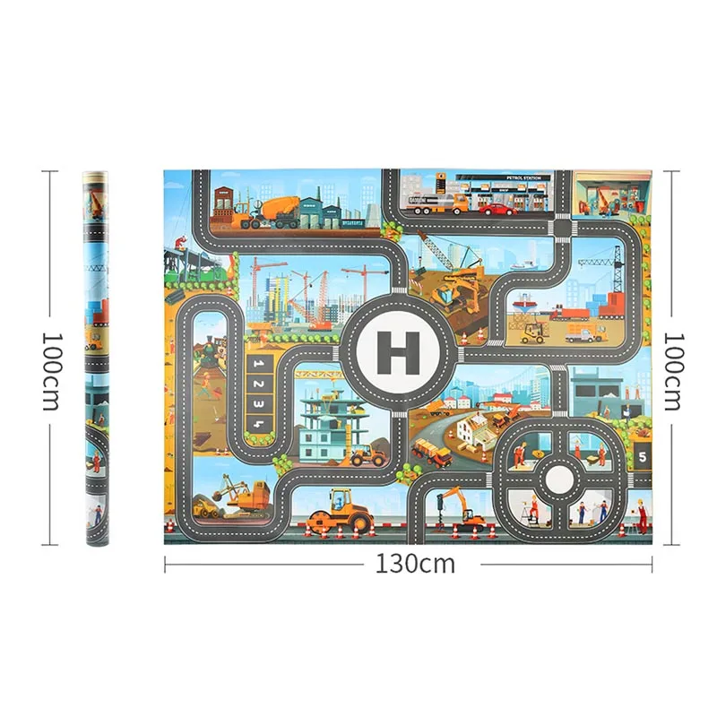 

Child Baby Crawling Play Mat City Map Car Toy Model Crawling Mat Waterproof Parking Lot Educational Toys For Boys And Girls