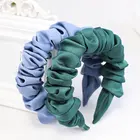 Женские атласные объемные волнистые повязки на голову 2020 новые модные повязки на голову большого размера аксессуары для волос ободок