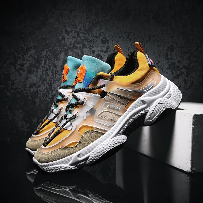 Мужские кроссовки на платформе дышащие для тренировок с вулканизированной