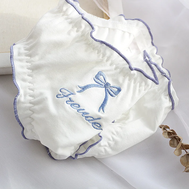 Модное милое нижнее белье с бантом женские бесшовные трусики хлопковые