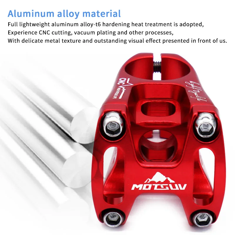

Mountain Bike 31.8*50mm Aluminum Alloy Engineering Stem Hollow Off Road Handlebar Stem Bicycle Accessories