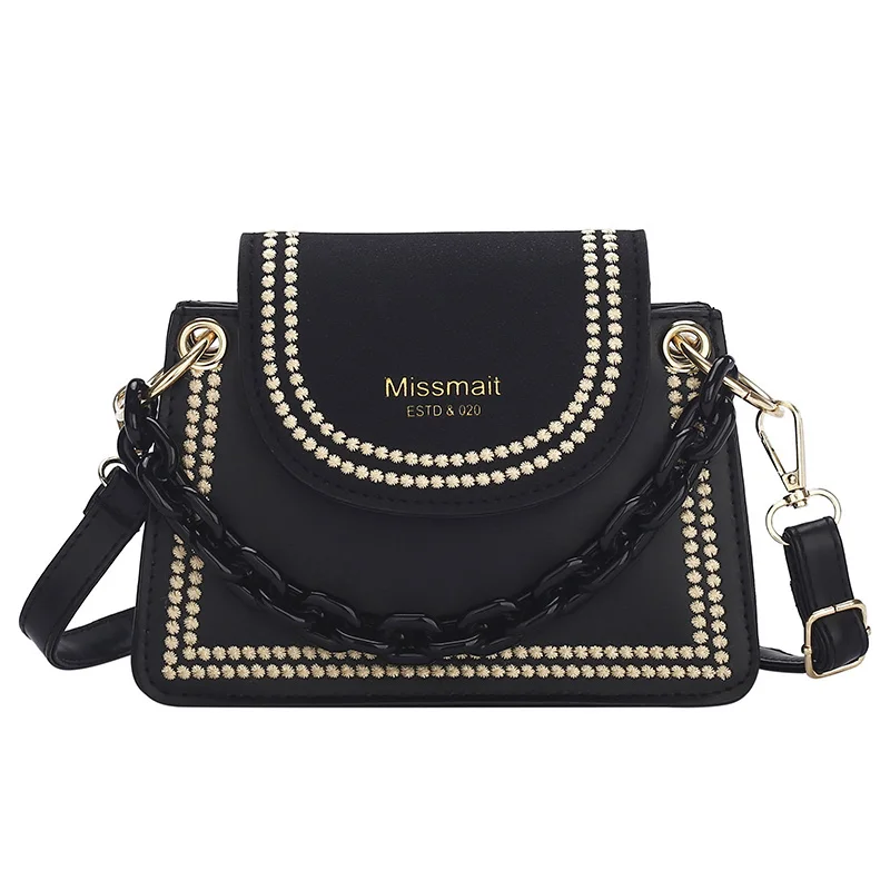 

Texture Frosted Small Bag Female Bag 2021 New Trendy Wild Ins Messenger Bag Net Celebrity Popular Chain Small Square Bag