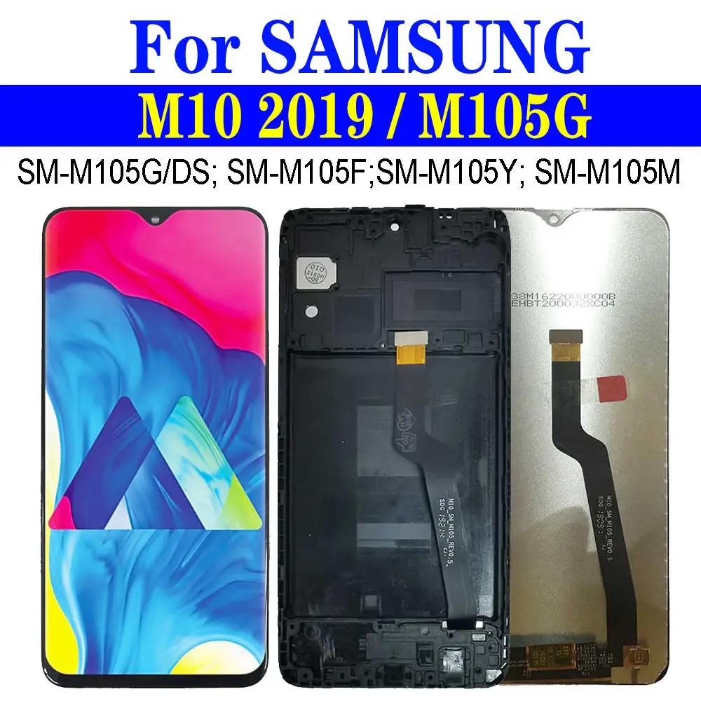 Super AMOLED ЖК-дисплей для Samsung Galaxy M10 2019 дисплей с рамкой SM-M105G/DS M105Y M105M сенсорный экран дигитайзер в сборе TestedOK