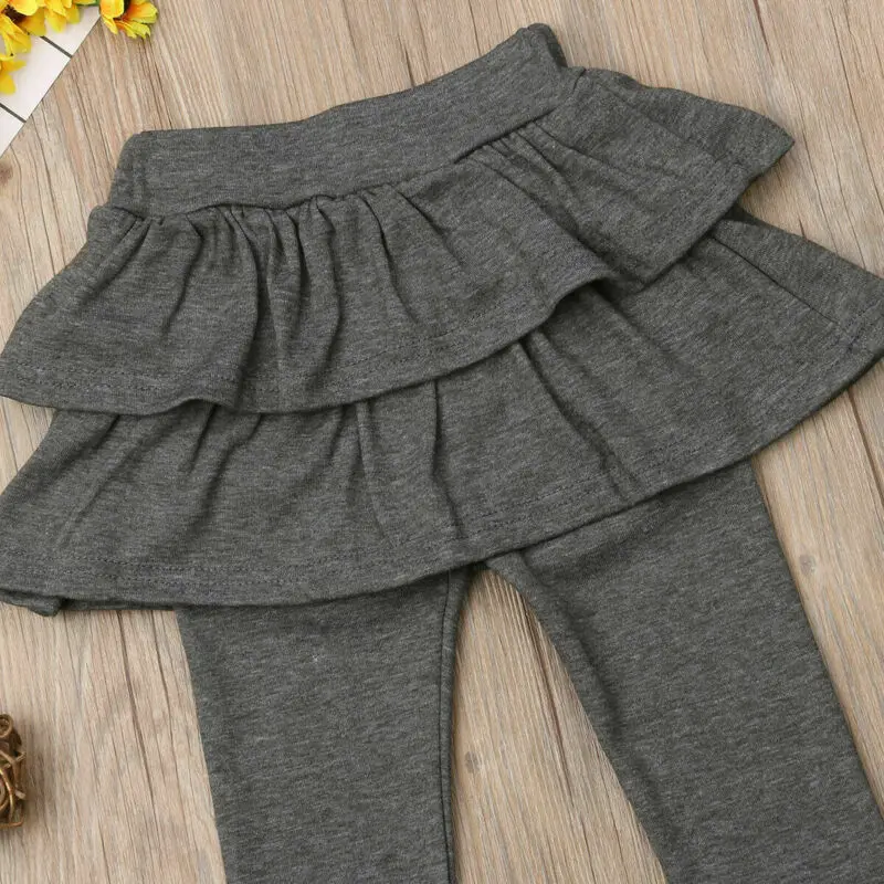 Милая юбка штаны для маленьких девочек теплые брюки леггинсы с оборками пачка