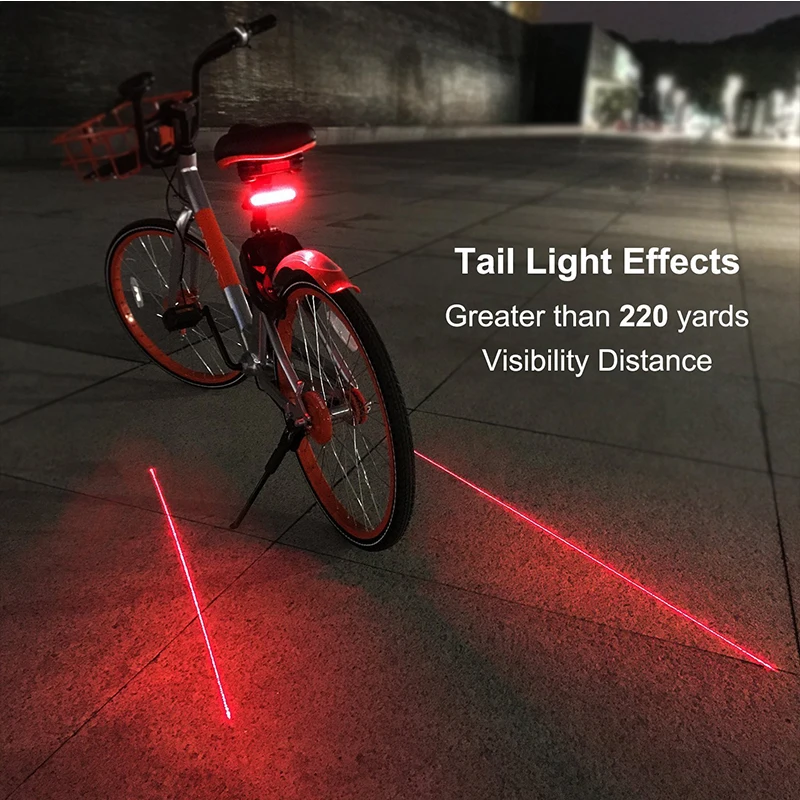 

Bicycle Tail Light Road Mountain Bike Rear Taillight Waterproof Safety Warning Light With USB Bike Part
