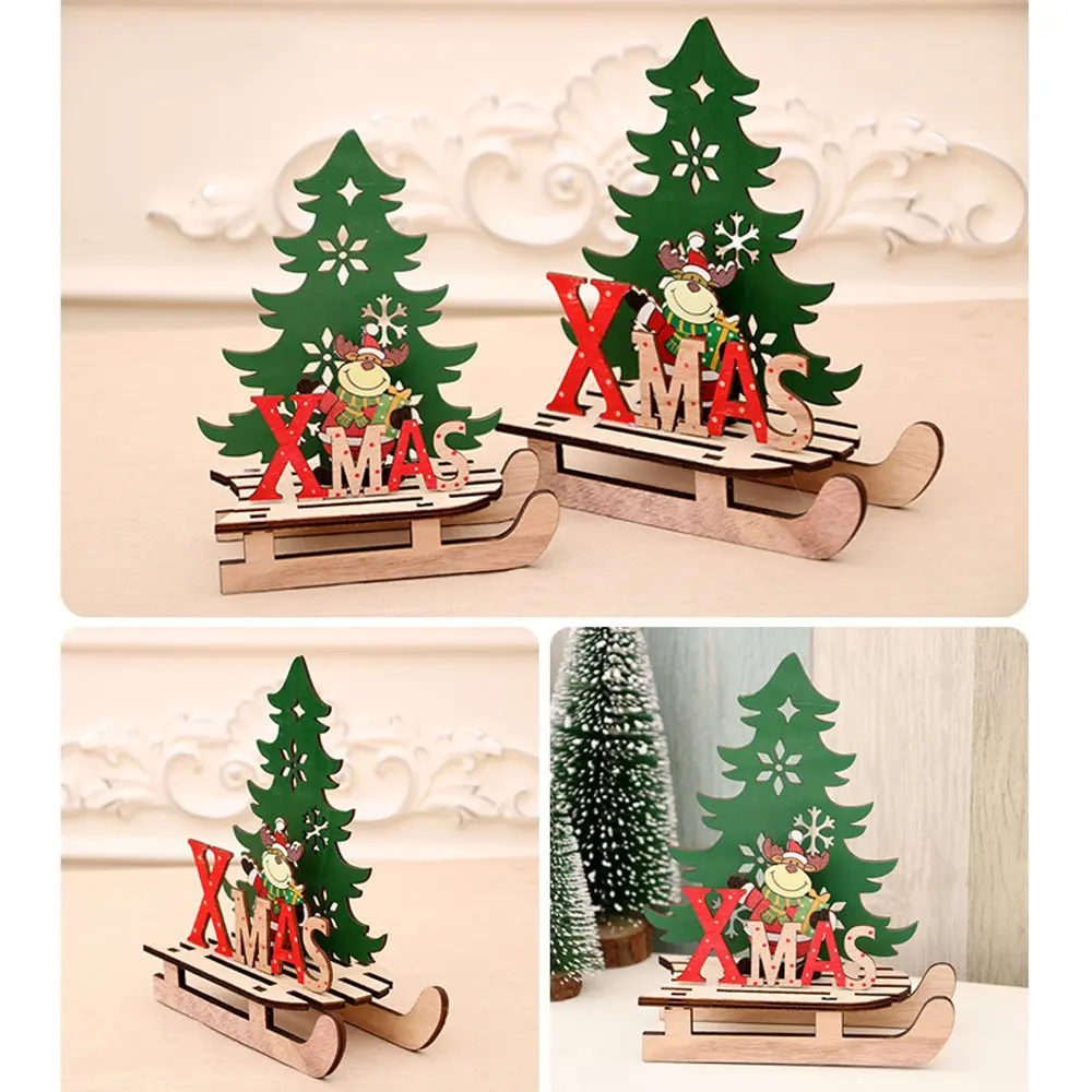 Деревянные Рождественские сани настольные Декорации для детей веселые