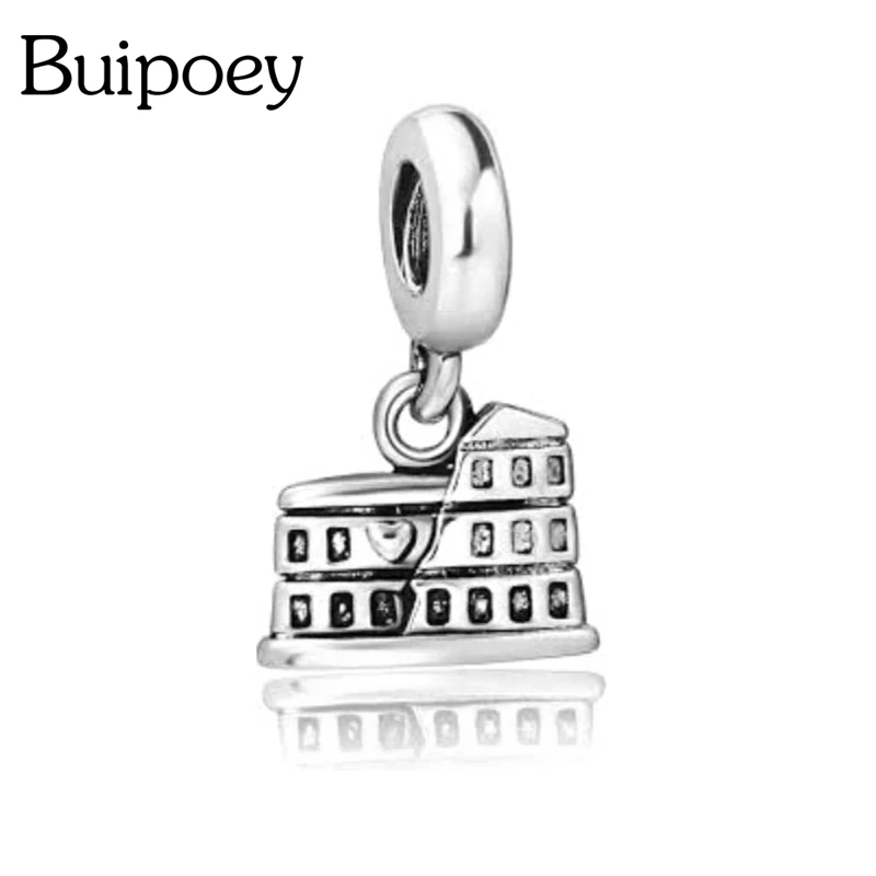 Buipoey 2 шт. серебряного цвета римская Арена воздушный билет Висячие шармы подходят