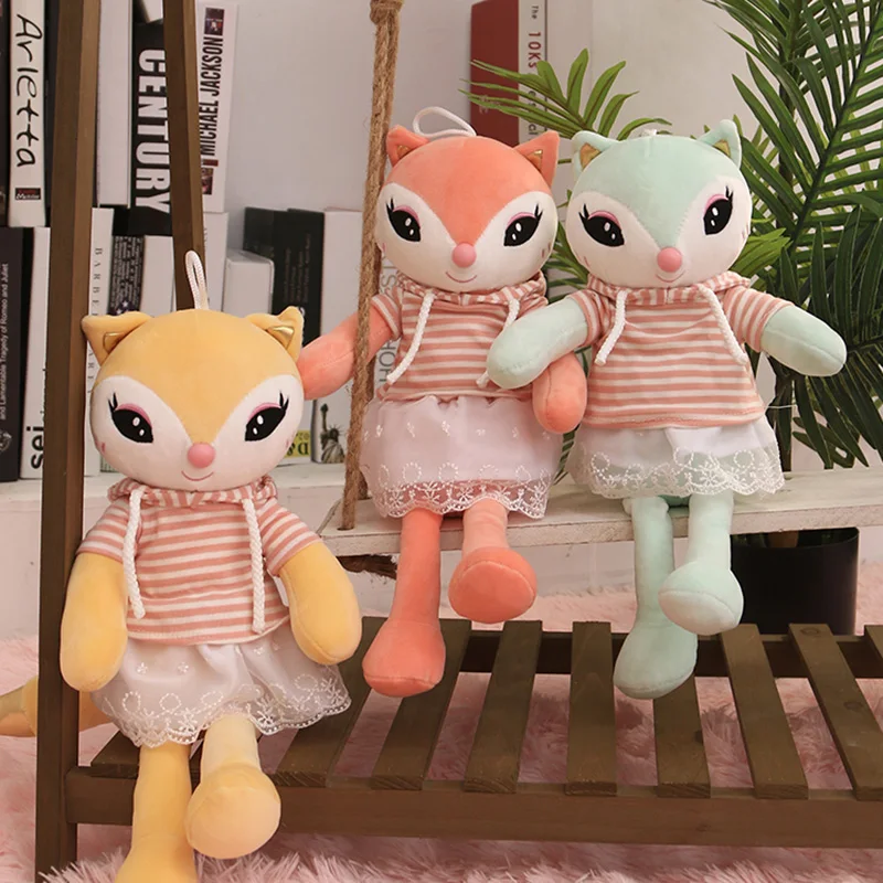 Игрушек! Милые плюшевые игрушки милое платье животные длинные ноги лиса Мягкая