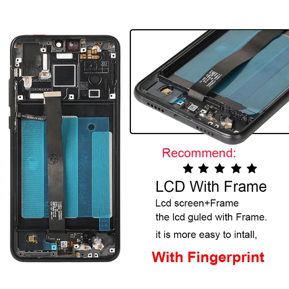 LCD Screen For Huawei P20 EML-L29 L09 L22 Display With Fingerprint 10 Touch Screen Digitizer Replacement For Huawei P 20 P20 LCD enlarge