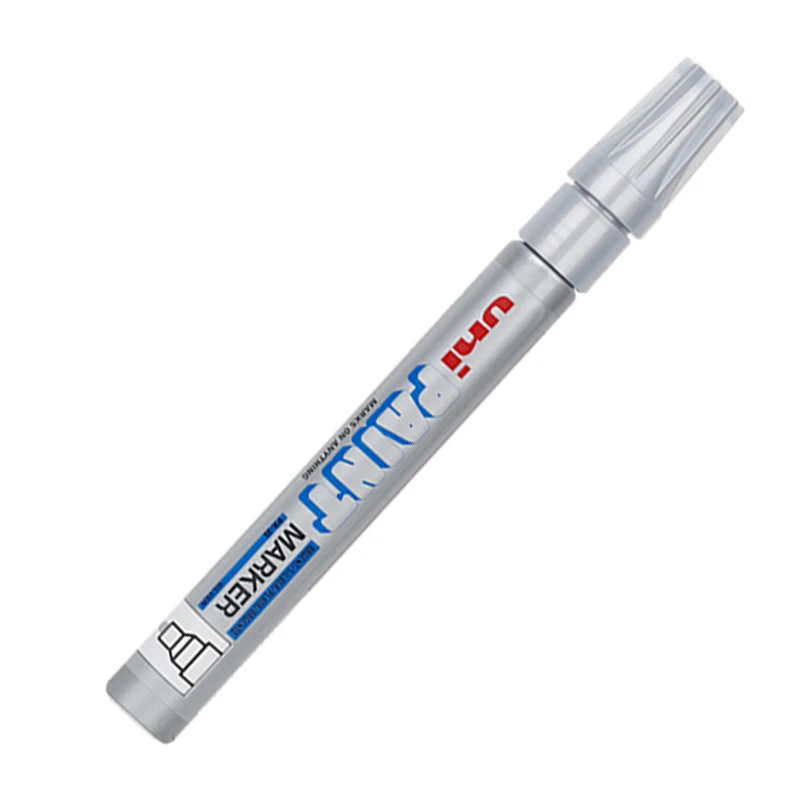 Silver 1 шт Uni PX-21 0,8-1,2 мм водонепроницаемый протектор для автомобильных Шин Резиновый металлический маркер с перманентной краской ручка - Цвет: Silver