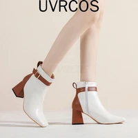 womens shoes 2022 new fashion large size cross border boots womens high heel thick heel large size fashion simple ankle boots