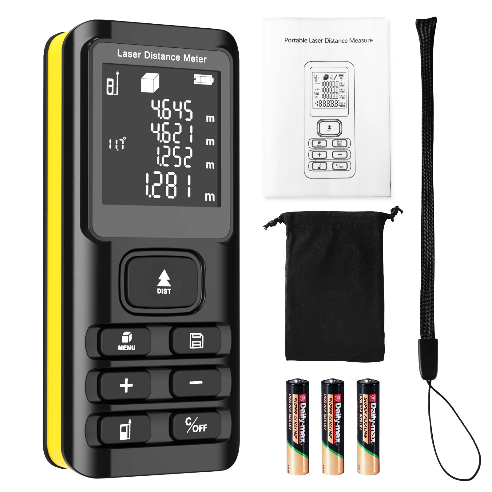 

Laser Measure Fancyall, 100m/50m Digital Laser Distance Meter Portable Handle Tool Range Finder, Upgrade Electronic Angle Sensor