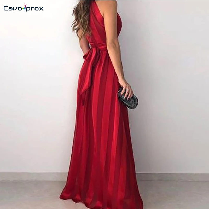 Женское элегантное платье без рукавов с градиентными полосками и v-образным