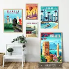 Постер на холсте с изображением скандинавских винтажных путешествий городов Африки, Марокко, Танзании, Намибии, арабского пейзажа, Израиля
